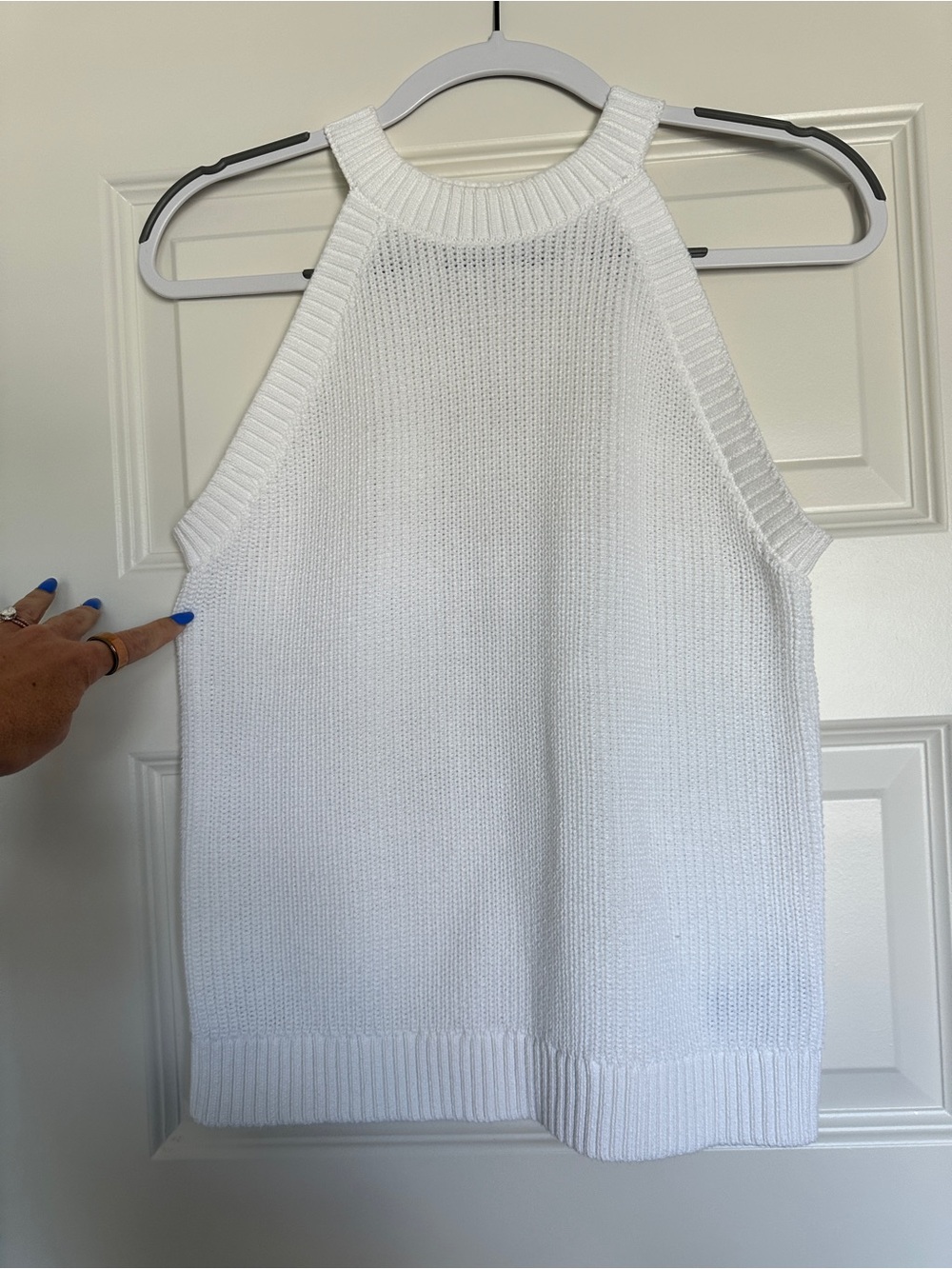 Old Navy White Knit Halter Sweater Tank
